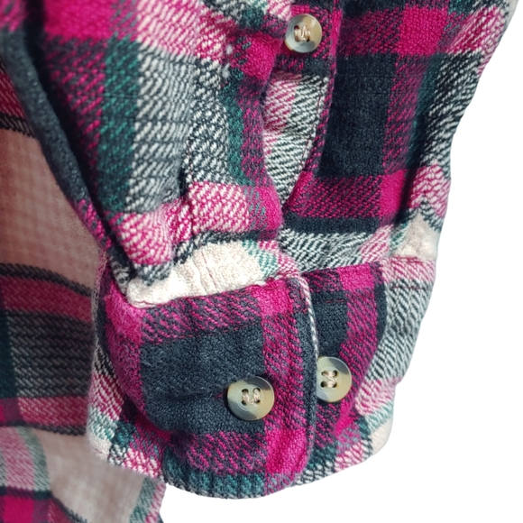 Vintage 90s Grunge Susquehanna Trail Plaid Jacquard Button Down Shirt - Size LG - Picture 5 of 10
